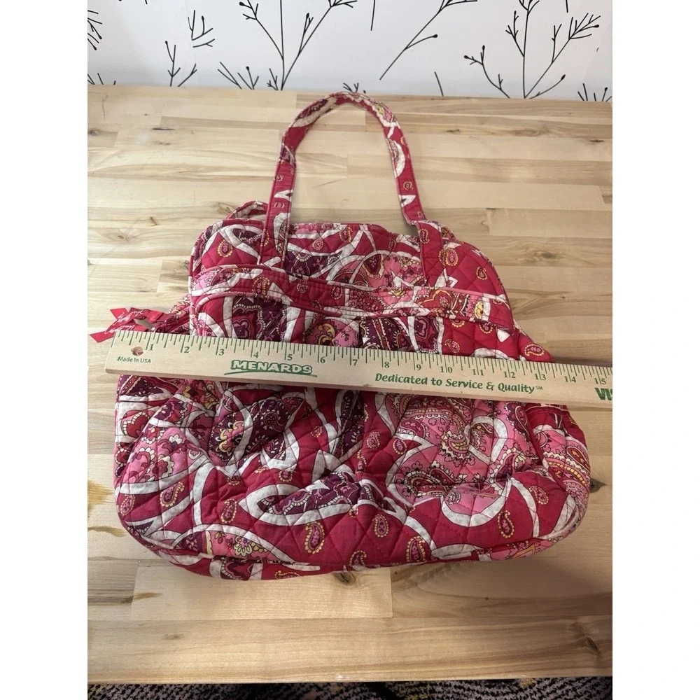 Vera Bradley Rosy Posies Pattern Pleat Tote Bag